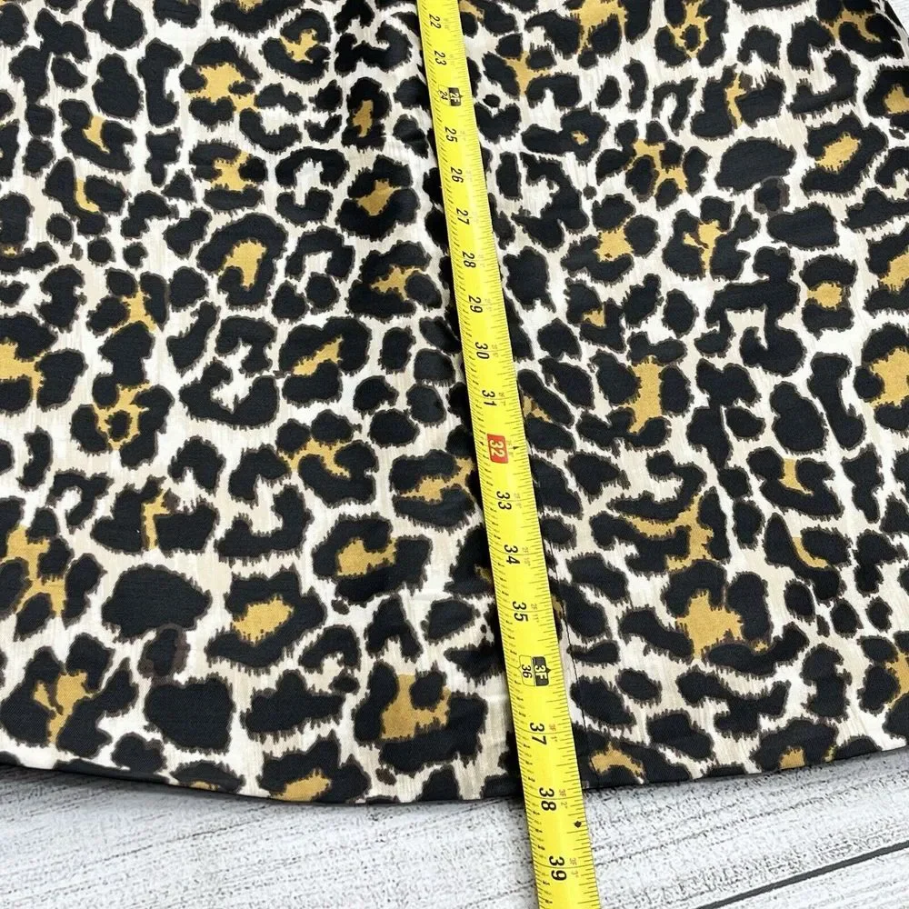 J Crew A-Line Leopard Shift Mini Dress Sz 4 Black Sleeveless Animal  Print Comfy